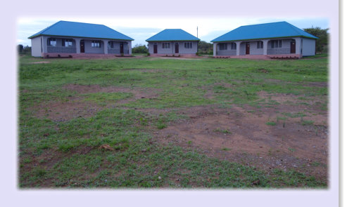 Classrooms 1 and 2 on the left, Staffroom and Head teachers office in the centre and Classrooms 3 and 4 on the right