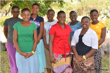 Left to right: Stella, Elizabeth, Nkamba, Debora, Mpelwa, Reheama, Sophia and Fatuma